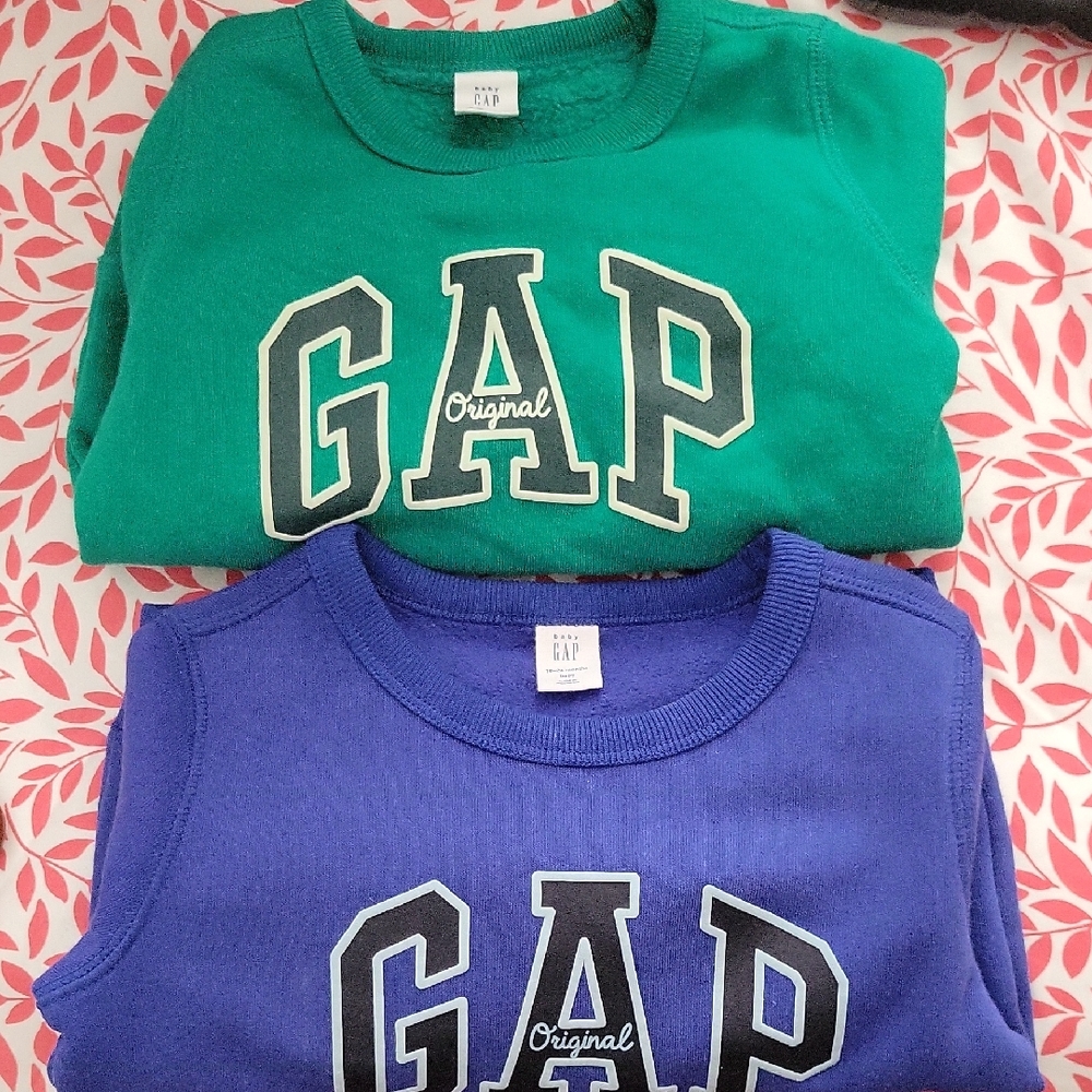 GAP Kids Vibrant Green and Bold Blue Sweatshirts